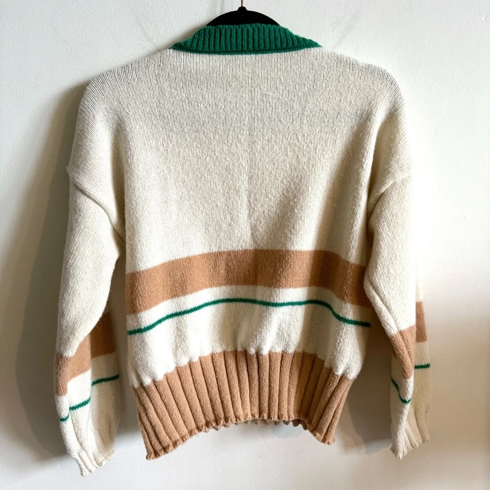 Dolls Kill Cream Striped Knit Sweater - Picture 3 of 3